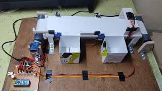 Color object sorting conveyor belt with counting using Arduino