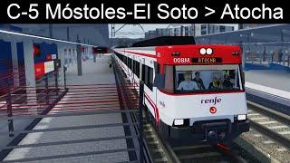 C5 de Renfe Cercanías Madrid desde Móstoles - El Soto hasta Atocha | C5 madrid simulator para Roblox