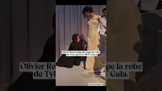 Olivier rousteing déchire la robe de tyla après le meet gala 