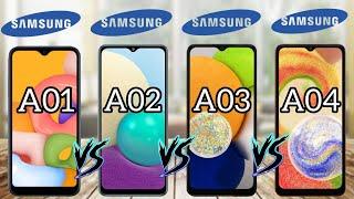 Samsung Galaxy A01 Vs  Galaxy A02 Vs Galaxy A03 Vs Galaxy A04