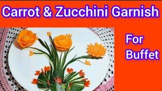 Carrot And Zucchini Garnish | Vegetable Garnish Tutorial