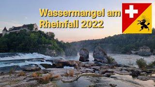 Rhine Falls suffer from water shortage  historic low - rocks lie exposed Water shortage