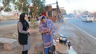 Hardworking Women running tea stall on side road