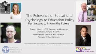 The Relevance of Educational Psychology to Education Policy: Past Lessons to Inform the Future