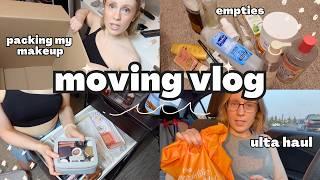 MOVING VLOG   Packing my makeup, last-minute empties, moving in, & a celebratory trip to Ulta