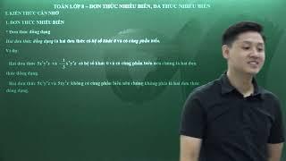 Toán lớp 8 - Đơn thức nhiều biến, đa thức nhiều biến - Thầy Lê Ngọc Diên