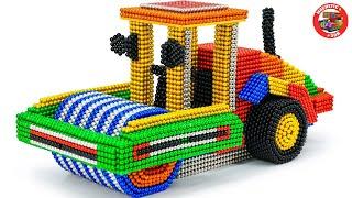 [Magnetworld]  DIY tractor making mini concrete bridge for train safety with magentic balls #113