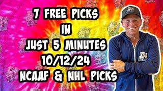 NCAAF & NHL Best Bets for Today Picks & Predictions Saturday 10/12/24 | 7 Picks in 5 Minutes