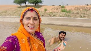 सुनसान जगह नहर में कूद गये  रस्सी लेकर आयी - Pokharan to नखत बन्ना Thar Desert Rajasthan