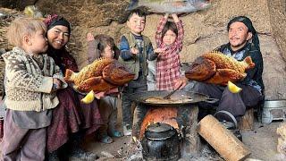 Rustic Fish Cooking in the Cold Winter Season A Pure Taste Simplicity | Village Life of Afghanistan