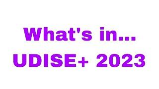 UDISE+ Modules for School Login