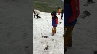 Super Khuzaima playing with snow ️️ #naran #babusartop