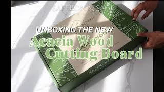 Unboxing the NEW Large Acacia Wood Cutting Board from Saffron & Sage Home Living