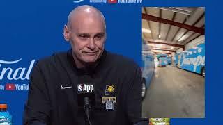 Rick Carlisle halts pregame presser to call out OKC prepping championship parade buses early