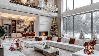 Luxurious Living Room with Christmas Jazz Music  Elegant Jazz Piano Music for Studying and Reading