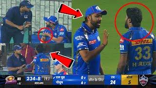 Huge Drama between Rohit Sharma and Hardik Pandya during MI vs DC last over | MI vs DC highlights