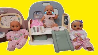 Baby Born doll gets sick at daycare feeding and changing baby doll