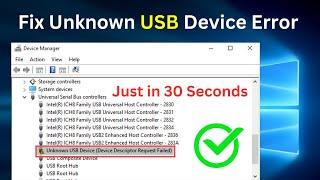 Fix USB Device Not Recognized Error | Unknown USB Device (Device Descriptor Request Failed) 2024