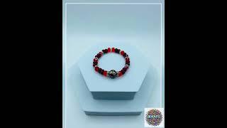 Handmade Jewelry for Women with Red Jade & Crystal Beads and Hand Painted Glass Beads - Gifts for...