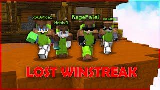 Losing Winstreak in BedWars 4s Pika Network