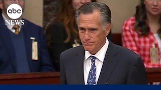 Senator Mitt Romney delivers his farewell address on the Senate floor