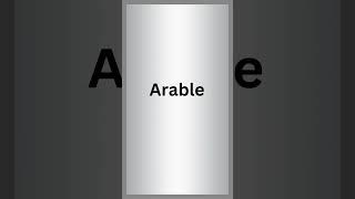How to pronounce arable