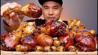 BRAISED CHICKEN DRUMSTICK HONEY GLAIZED OLIVES | MUKBANG ASMR | MATAMIS ADOBONG MANOK | ALFIE EATS