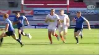 Scarlets reserve centre Gareth Maule stands up Brian O'Driscoll