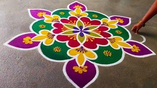 3×2 beautiful rangoli simple design ️️️️️