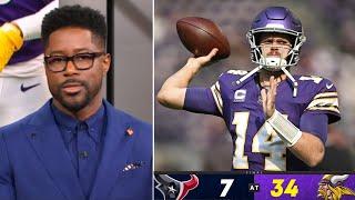 Vikings are best team in NFC - Nate Burleson on Sam Darnold 4 TD to beat CJ Stroud's Texans 34-6