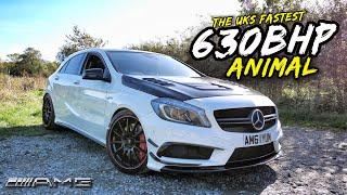 *SCREAMER PIPE* INSANE 630BHP BIG TURBO MERCEDES A45 AMG!!