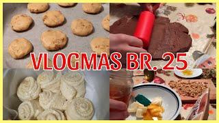 Vlogmas 25/31Božićni kolačići sa medom, Ruža pogača, Mini Dm i food haul, Napokon sneg