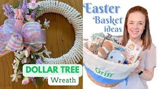 DOLLAR TREE WREATH | EASTER BASKET IDEAS | SPRING | DIY WREATH