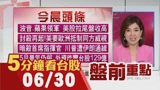 波音.蘋果救援M頭危機 道瓊拉尾盤漲近600點 新iPhone九月望報到? 蘋果供應鏈動起來｜主播劉祝華｜【5分鐘看台股】20200630｜非凡財經新聞