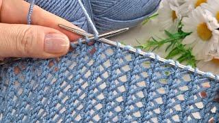 İki şiş kolay örgü yelek,şal model anlatımı ️Eays knitting crochet patterns