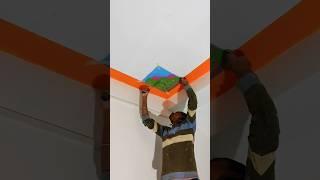 New wall staincil desigin | wall painting #shorts