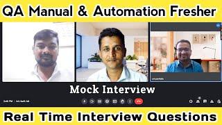 Manual & Automation Testing Fresher Mock Interview | Automation Testing Interview Question & Answers