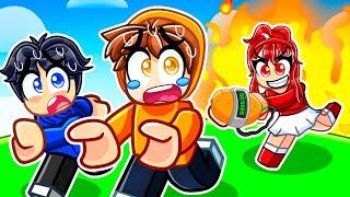 Trolling My Friends in Roblox HOT POTATO...