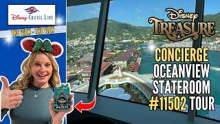 NEW Disney Cruise Line TREASURE CONCIERGE Ocean View Stateroom #11502 Tour | Maiden Voyage | Luxury