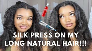 SILK PRESS ON MY LONG NATURAL HAIR!!!