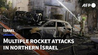 Aftermath of multiple rocket attacks in northern Israel | AFP