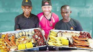 Eating BIGGEST Guyanese SEAFOOD PLATTER in Guyana!!