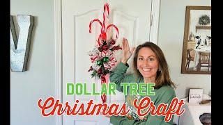 CHRISTMAS DIY Dollar Tree Christmas Craft | Easy & Beautiful Door Hanger