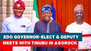 Edo State Governor-Elect, Monday Okpebholo Meets With President Tinubu In AsoRock