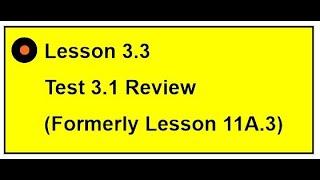 ALG1 Lesson 3.3 Test Review 3.1