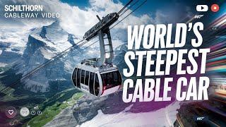 World's Steepest Cable Car in Switzerland | Schilthorn Cableway Experience & Views