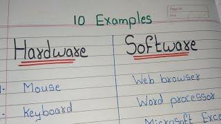 Hardware/ 10 Hardware/ Software/ 10 Examples of Hardware and Software/