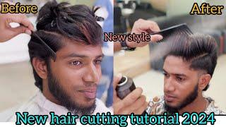 New Hair cutting  tutorial 2024 ) trending Hair cut  mens hair cut New video #haircut #styelhv