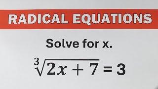 Solving Radical Equations (Cube Root)