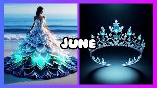 Choose your Birthday Month and see your Matching gown and crown  #trending#viral#videos